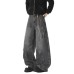 Deconstructed Oversized Pocket Cargo Jeans for Men and Women, Spring Autumn Winter Streetwear Distressed Knife-Shape Casual Wide-Leg Pants