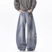 Deconstructed Oversized Pocket Cargo Jeans for Men and Women, Spring Autumn Winter Streetwear Distressed Knife-Shape Casual Wide-Leg Pants