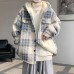 Faux Shearling Coat Men Autumn Winter Thickened Wool Blend Hooded Jacket  Style Chic Fashion Outerwear