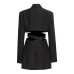V-neck long sleeved patchwork one button suit