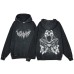 Washed hooded skull print Y2K women's casual Gothic retro