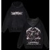 Washed hooded skull print Y2K women's casual Gothic retro