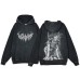 Washed hooded skull print Y2K women's casual Gothic retro