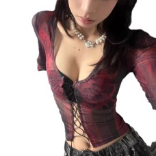 Short Sweet and Spicy Strap y2k Top Women's Mesh Clothes
