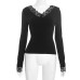 V-Neck Lace Trimmed Sleeveless Cropped Top with Cinched Waist