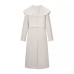 Two tone large lapel woolen coat