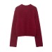 Pullover sweater round neck knit sweater