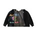Color blocking patchwork diverse graffiti jacket