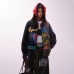 Color blocking patchwork diverse graffiti jacket