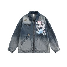 Color changing washed denim jacket
