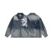 Color changing washed denim jacket