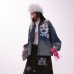 Color changing washed denim jacket