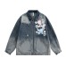 Color changing washed denim jacket