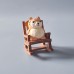 Wooden carving ornaments solid wood handmade carving Shiba Inu kitten decoration
