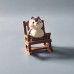 Wooden carving ornaments solid wood handmade carving Shiba Inu kitten decoration