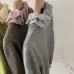 Round Neck Short Sleeve Knit Top with Layered Ruffle Long Sleeve Solid Color Inner Wear Two-Piece Set