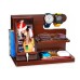 Creative Solid Wood Multi-functional Phone Stand with Charging Function, Office Desk Pine Wood Earphone and Small Item Organizer