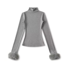 Half high neck women's autumn and winter tight fitting top