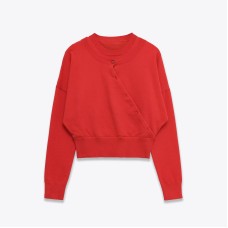 Round neck long sleeved double-layer knitted top