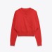Round neck long sleeved double-layer knitted top