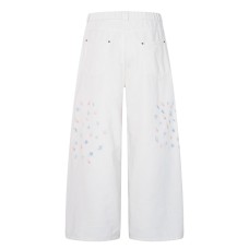 Men's straight leg jeans, solid color graffiti, loose and trendy brand, versatile men's pants