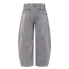 Street Style Men's Pants, Patchwork Distressed Dirty Knife-Pants, Trendy Brand, Casual Loose Fit Men's Trousers