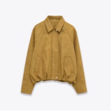 Tailored suede effect pilot jacket