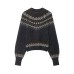 Jacquard knitted sweater