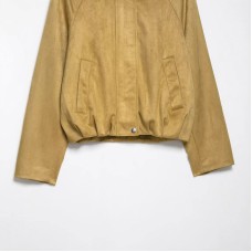 Faux Suede Pilot Jacket for Women