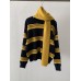 Colorful Stripe Round Neck Knit Sweater with Scarf Casual Top