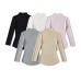 Slim fit semi high neck top
