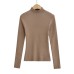 Slim fit semi high neck long sleeved top