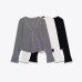 V-neck long sleeved layered decorative top