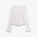V-neck long sleeved layered decorative top