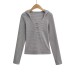 Striped retro striped long sleeved hooded top