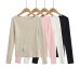 Solid color small slit top