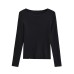 Solid color small slit top