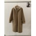 Detachable Knit Hooded Faux Fur Lined Thick Warm Sherpa Long Sleeve Coat Jacket