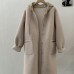 Detachable Knit Hooded Faux Fur Lined Thick Warm Sherpa Long Sleeve Coat Jacket