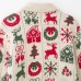 Flip collar jacquard knitted jacket