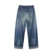 Mid waist loose ripped jeans