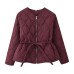 Four color waist cinched cotton long sleeved cotton clothing