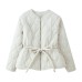 Four color waist cinched cotton long sleeved cotton clothing