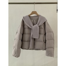 Knit Hooded Poncho Down Coat Women Winter Thick Round Neck Long Sleeve Bread Coat Outerwear Fashion