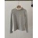 Vintage Lace Trim Solid Color Fleece Lined Thick Long Sleeve Inner Layer T-Shirt Top for Women
