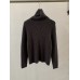 High Neck Knit Sweater for Women, Loose Vertical Ribbed Thickened Top, Inner Layered Pullover