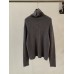 High Neck Knit Sweater for Women, Loose Vertical Ribbed Thickened Top, Inner Layered Pullover