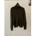 High Neck Knit Sweater for Women, Loose Vertical Ribbed Thickened Top, Inner Layered Pullover