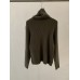 High Neck Knit Sweater for Women, Loose Vertical Ribbed Thickened Top, Inner Layered Pullover