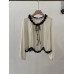 Sweet and Gentle Style Ruffled Irregular Wave Hem Bow Tie Long Sleeve Top